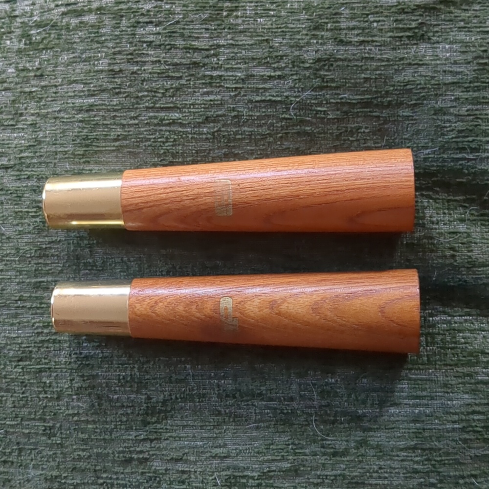 Vintage MCM Wooden Salt & Pepper Shaker Set w/ original stoppers.